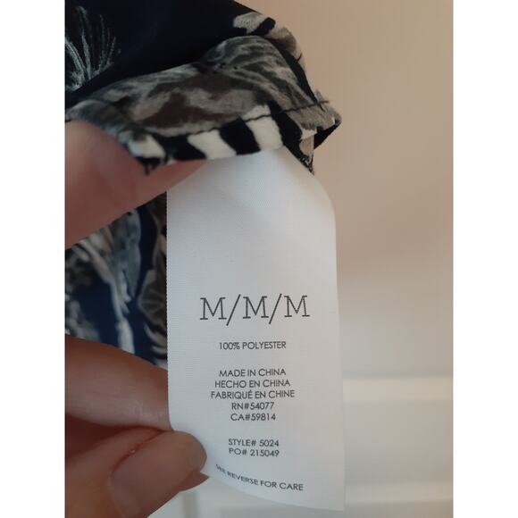 CABi Yacht Blue Floral Striped Sheer Lightweight Blouse size M GUC 5024 - Picture 5 of 6